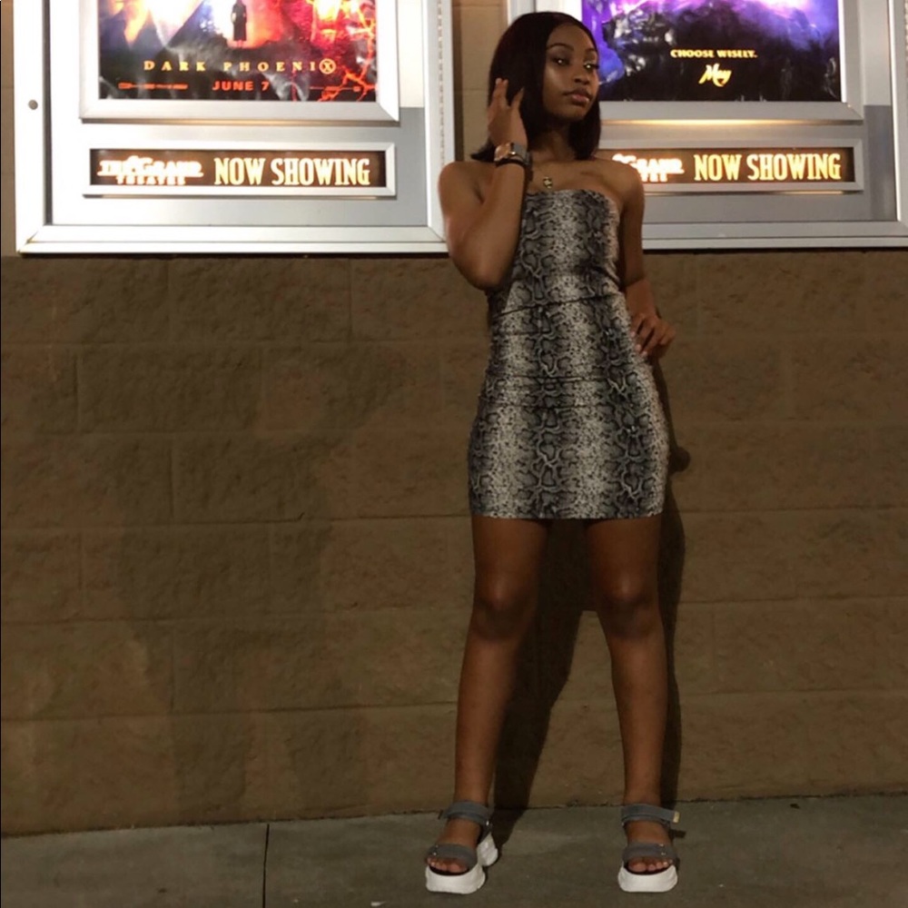 Snakeskin tubetop dress